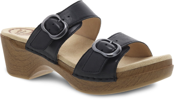 Dansko Sophie: Black Full Grain Sandal